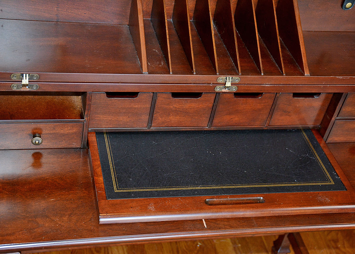 Walnut Veneer Secretary Desk by Bombay Company