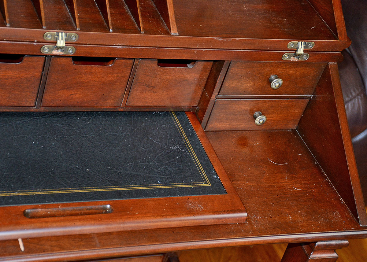 Walnut Veneer Secretary Desk by Bombay Company