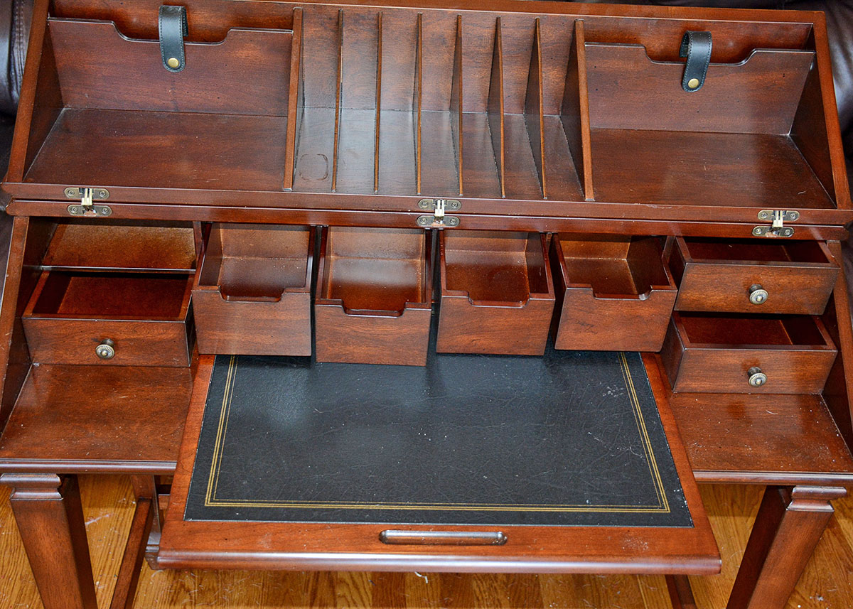 Walnut Veneer Secretary Desk by Bombay Company