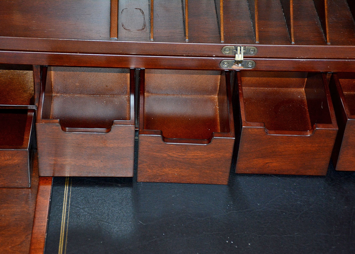 Walnut Veneer Secretary Desk by Bombay Company