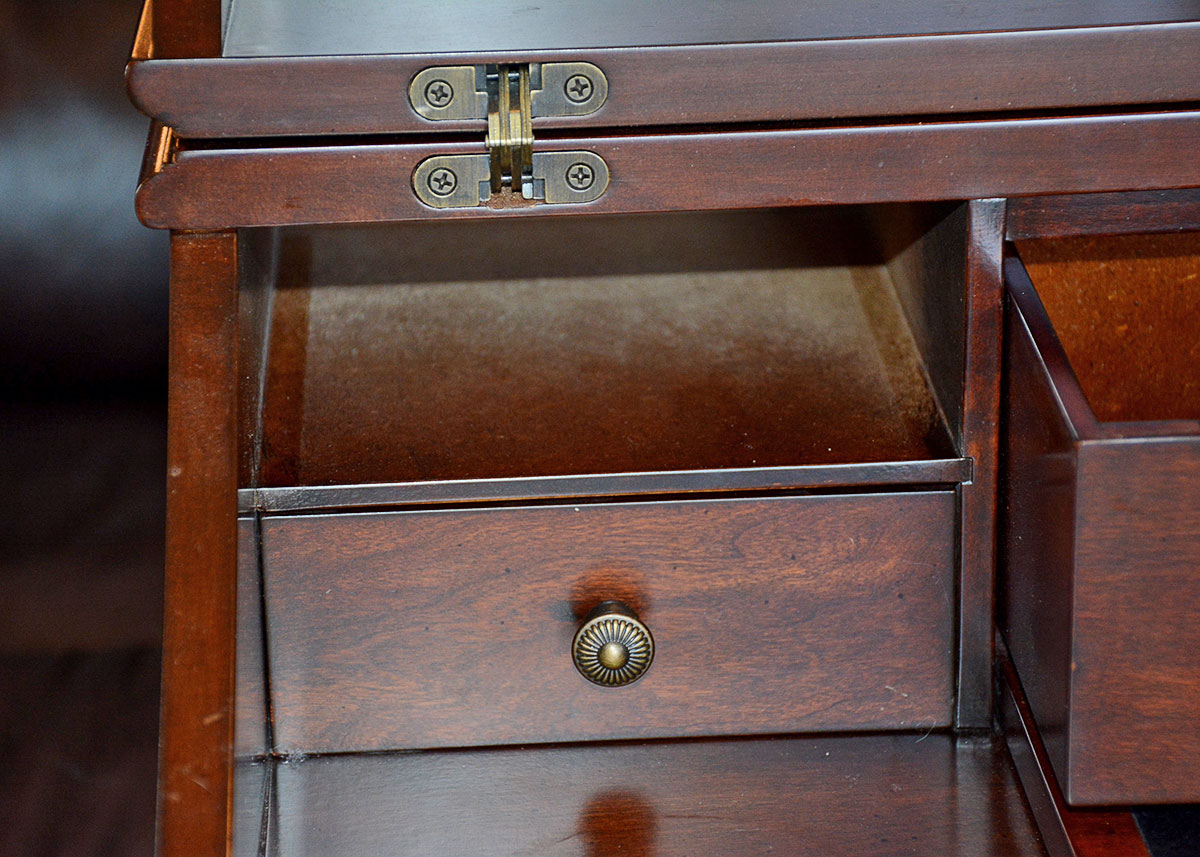 Walnut Veneer Secretary Desk by Bombay Company