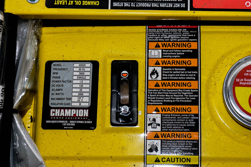 Champion 3000 Watt Generator