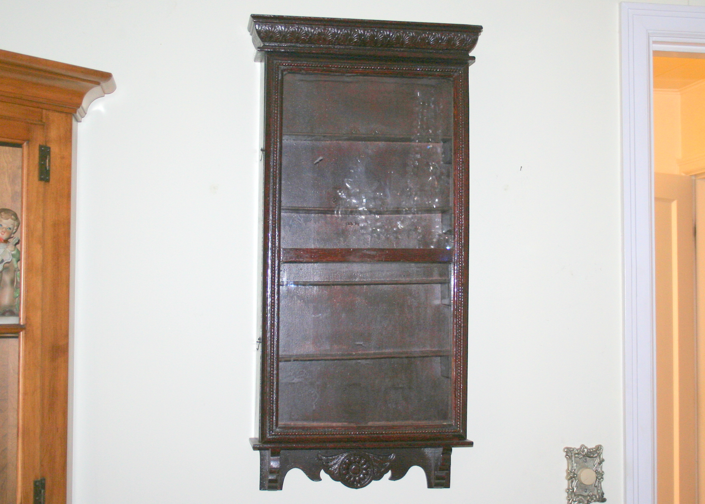Antique Wall-Mount Display Cabinet