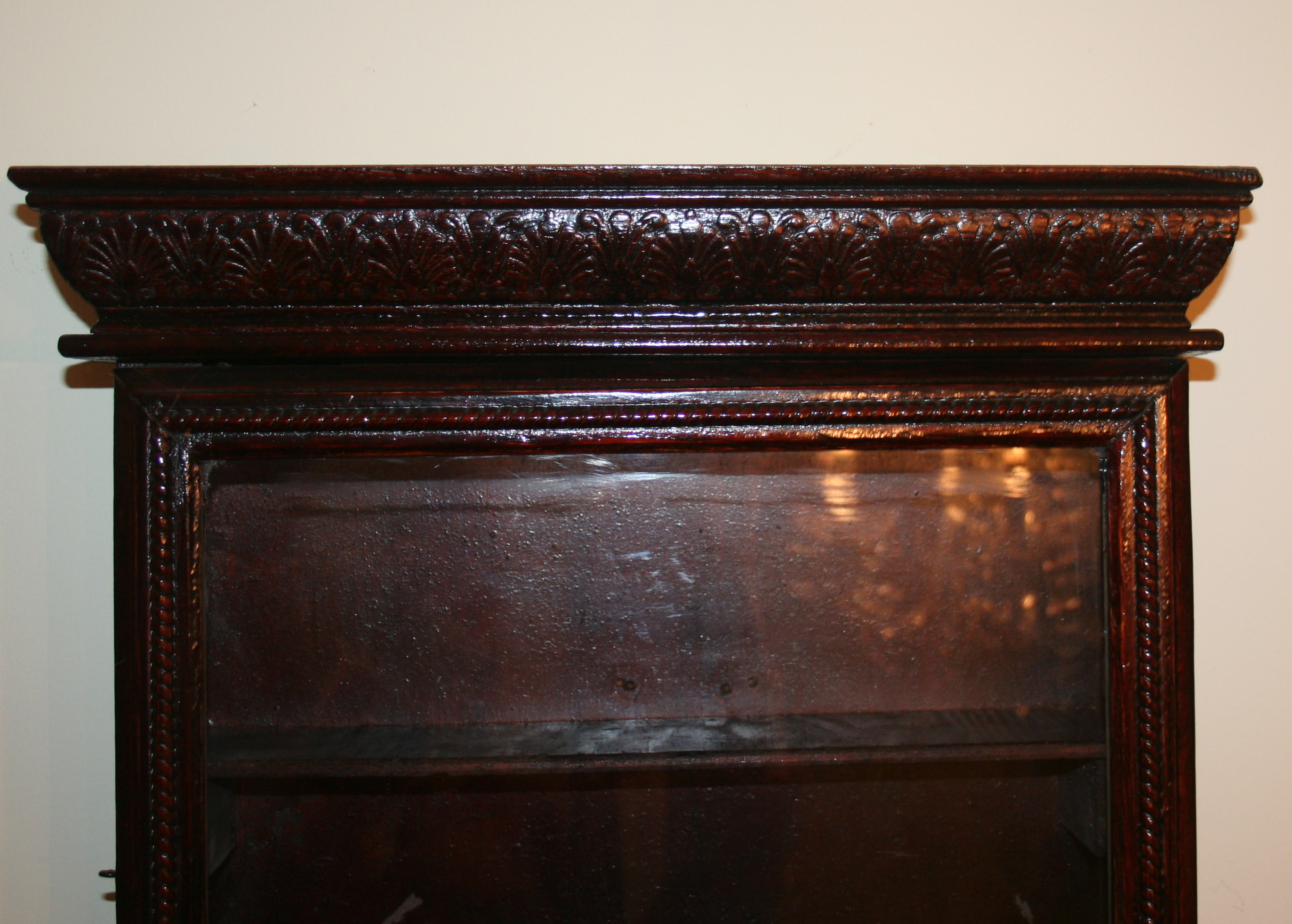 Antique Wall-Mount Display Cabinet