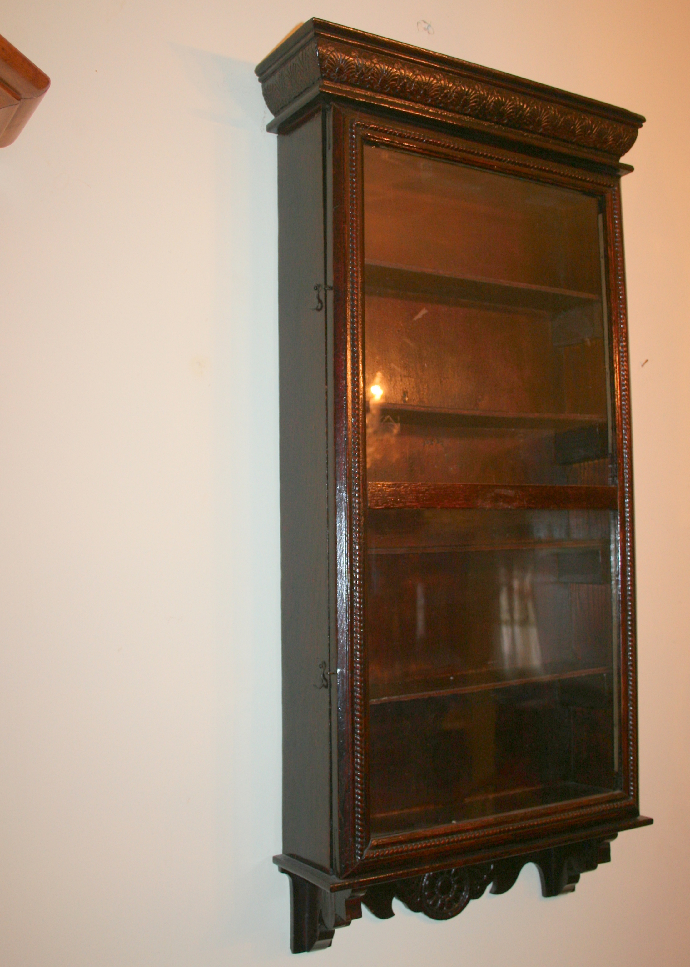 Antique Wall-Mount Display Cabinet