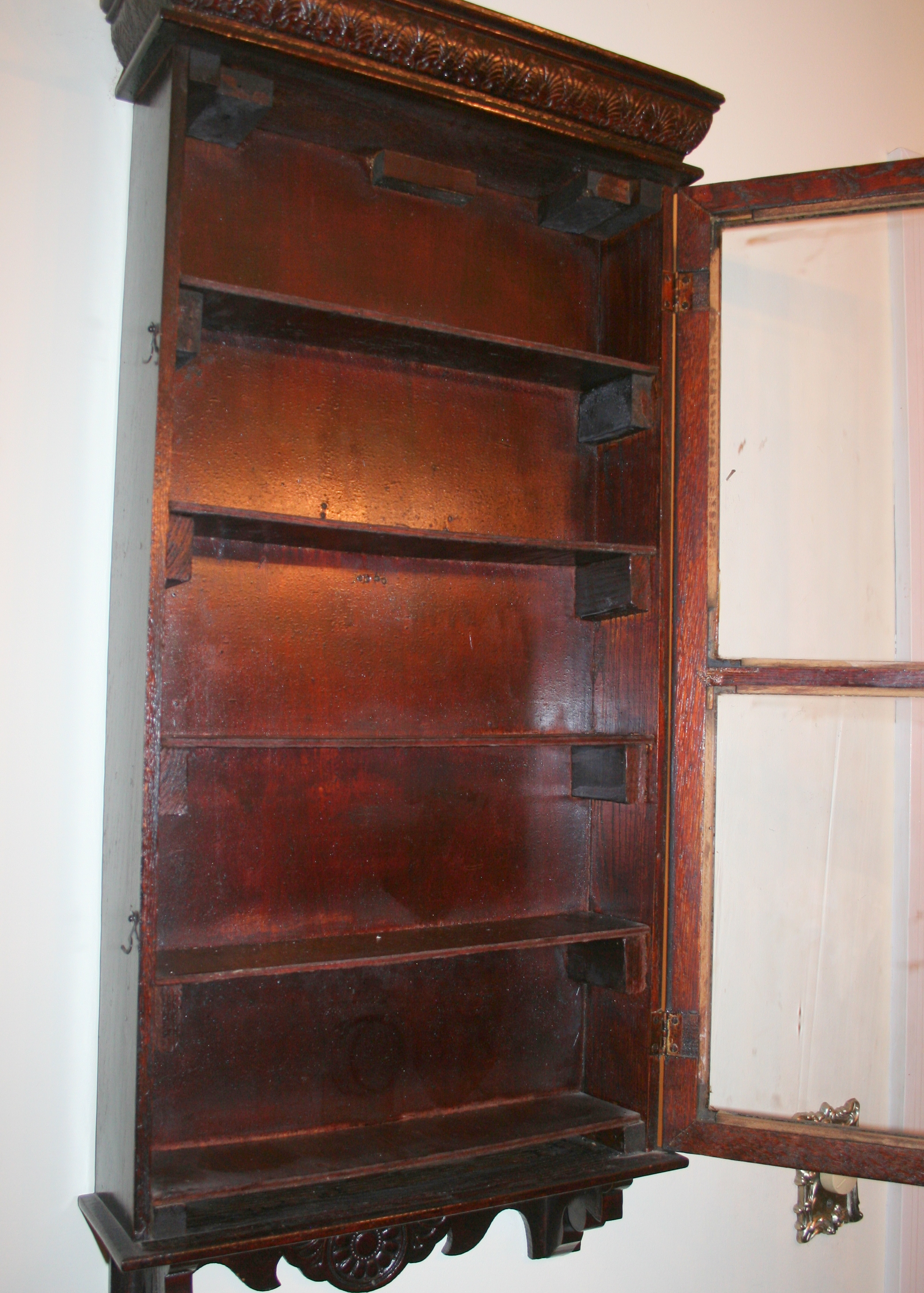 Antique Wall-Mount Display Cabinet
