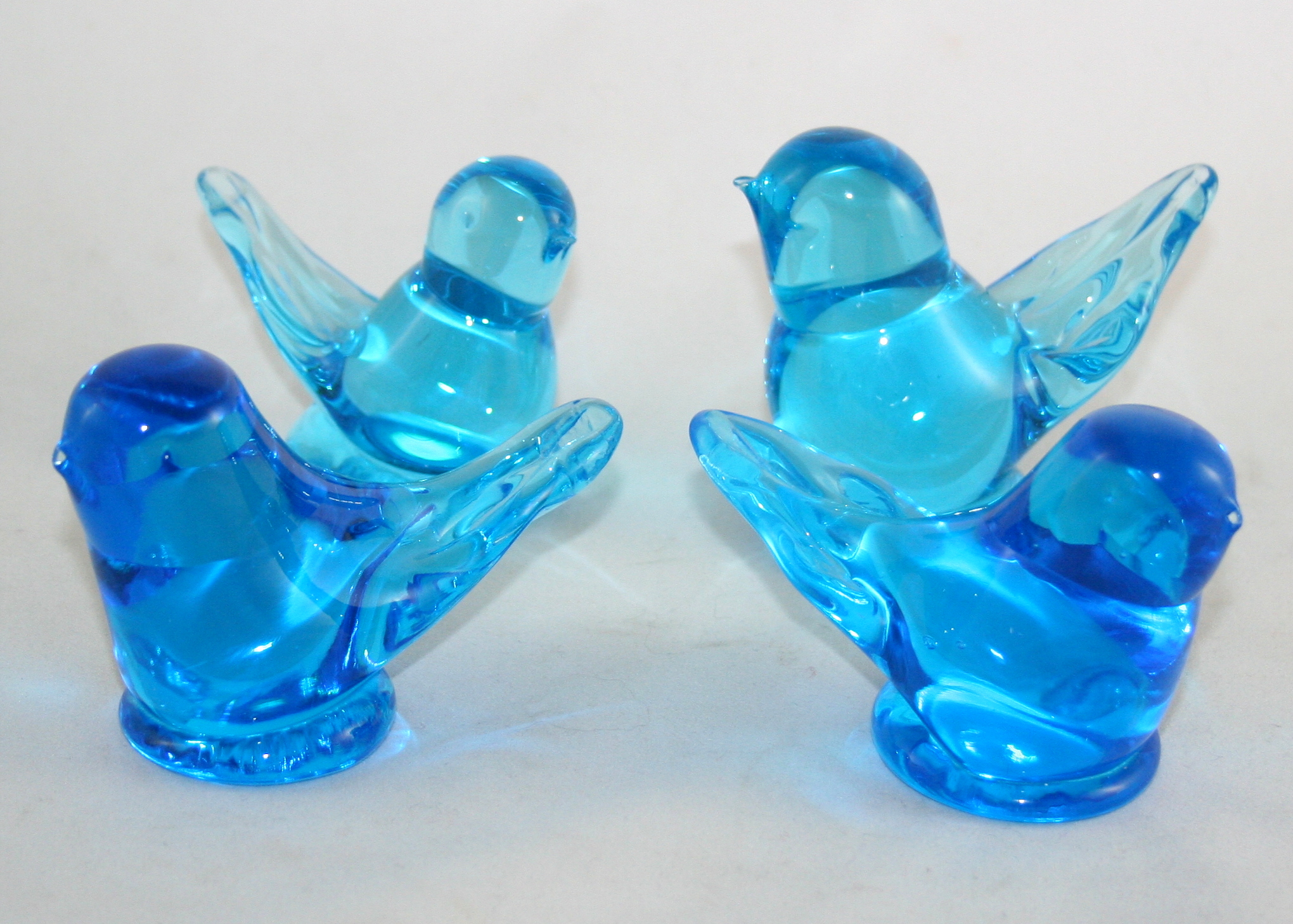 Blue Art Glass Bird Collection