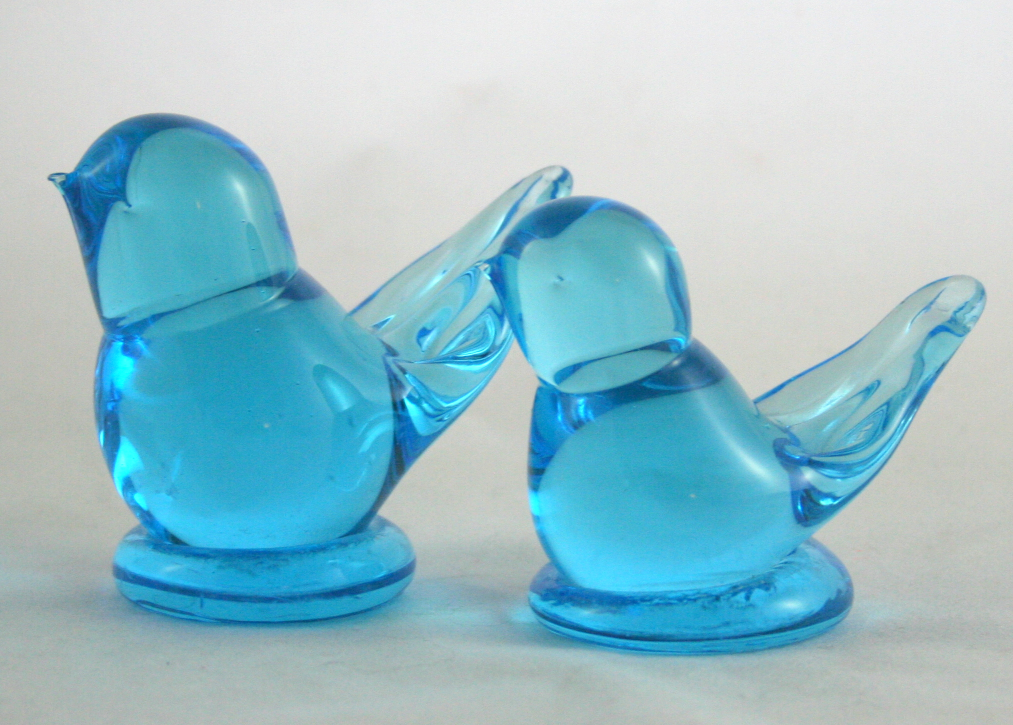 Blue Art Glass Bird Collection