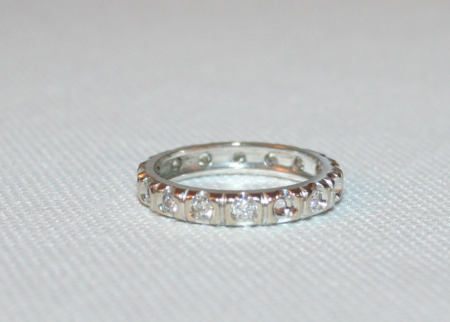 14K White Gold Eternity Band