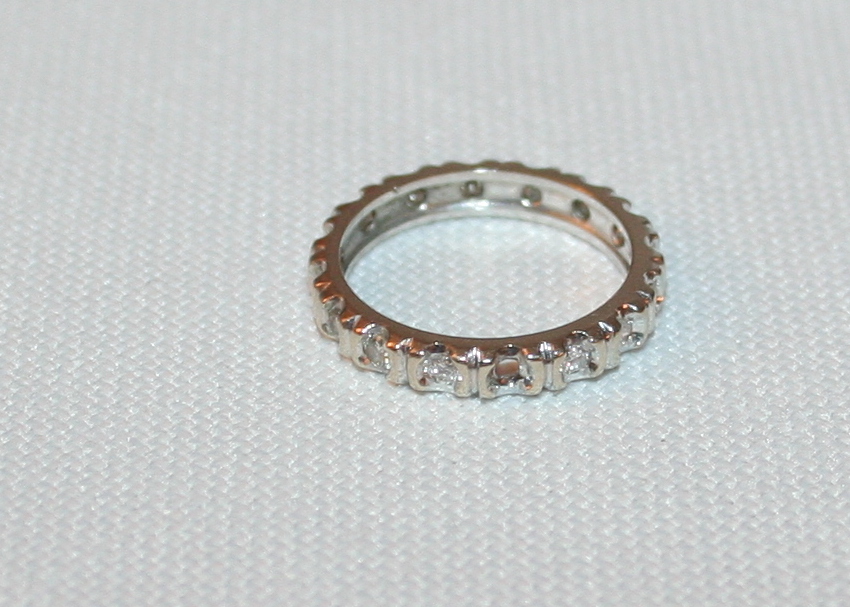 14K White Gold Eternity Band