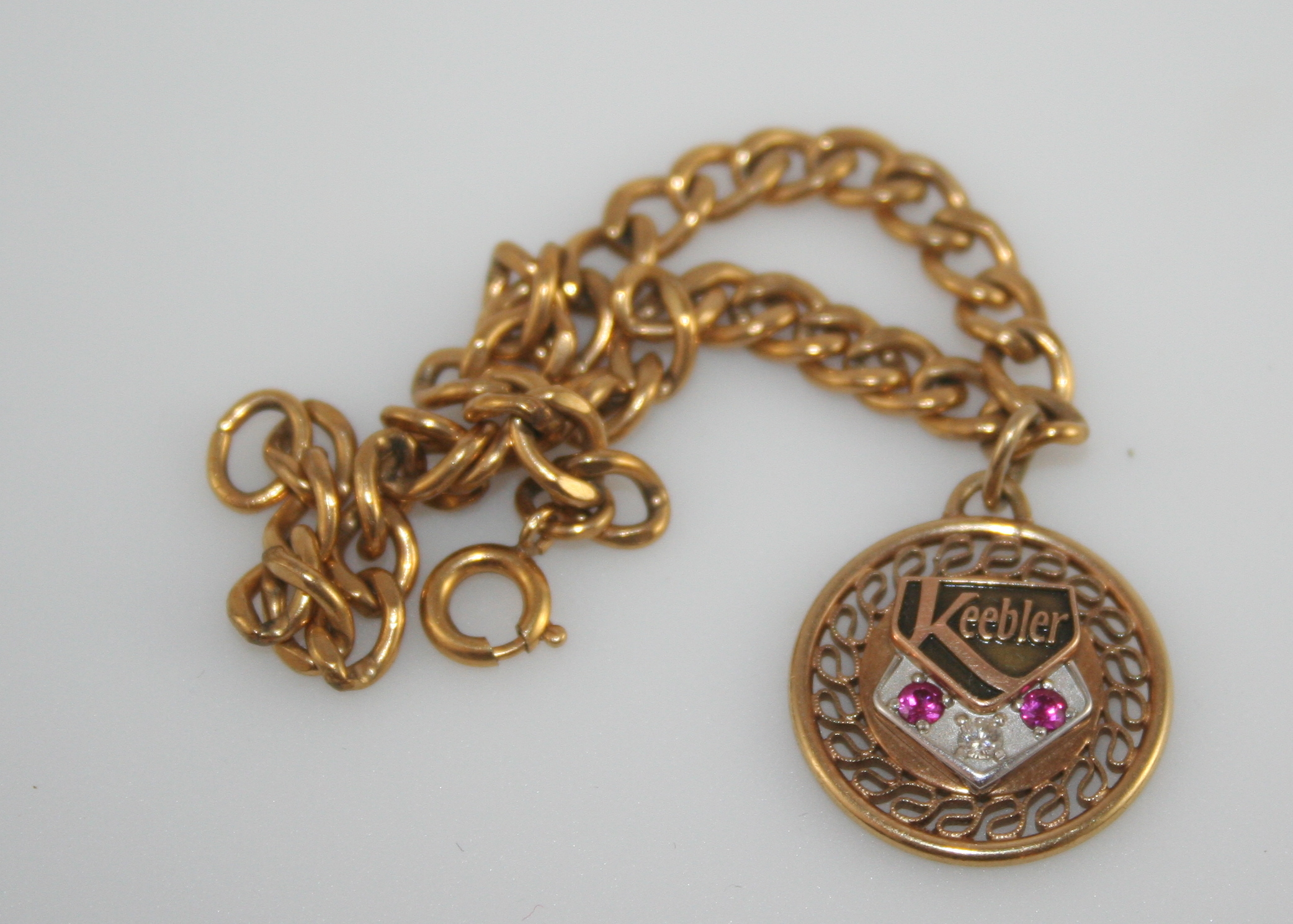 10K Yellow Gold Keebler Service Award on 12K Gold-Plated Bracelet