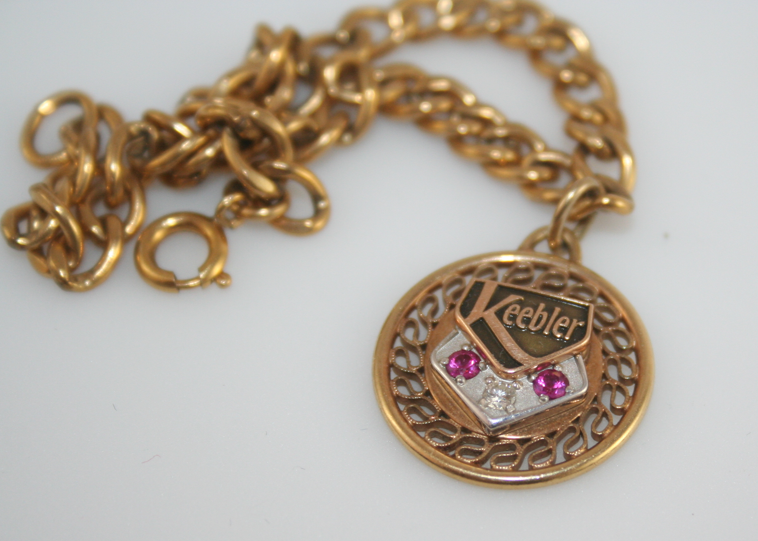 10K Yellow Gold Keebler Service Award on 12K Gold-Plated Bracelet