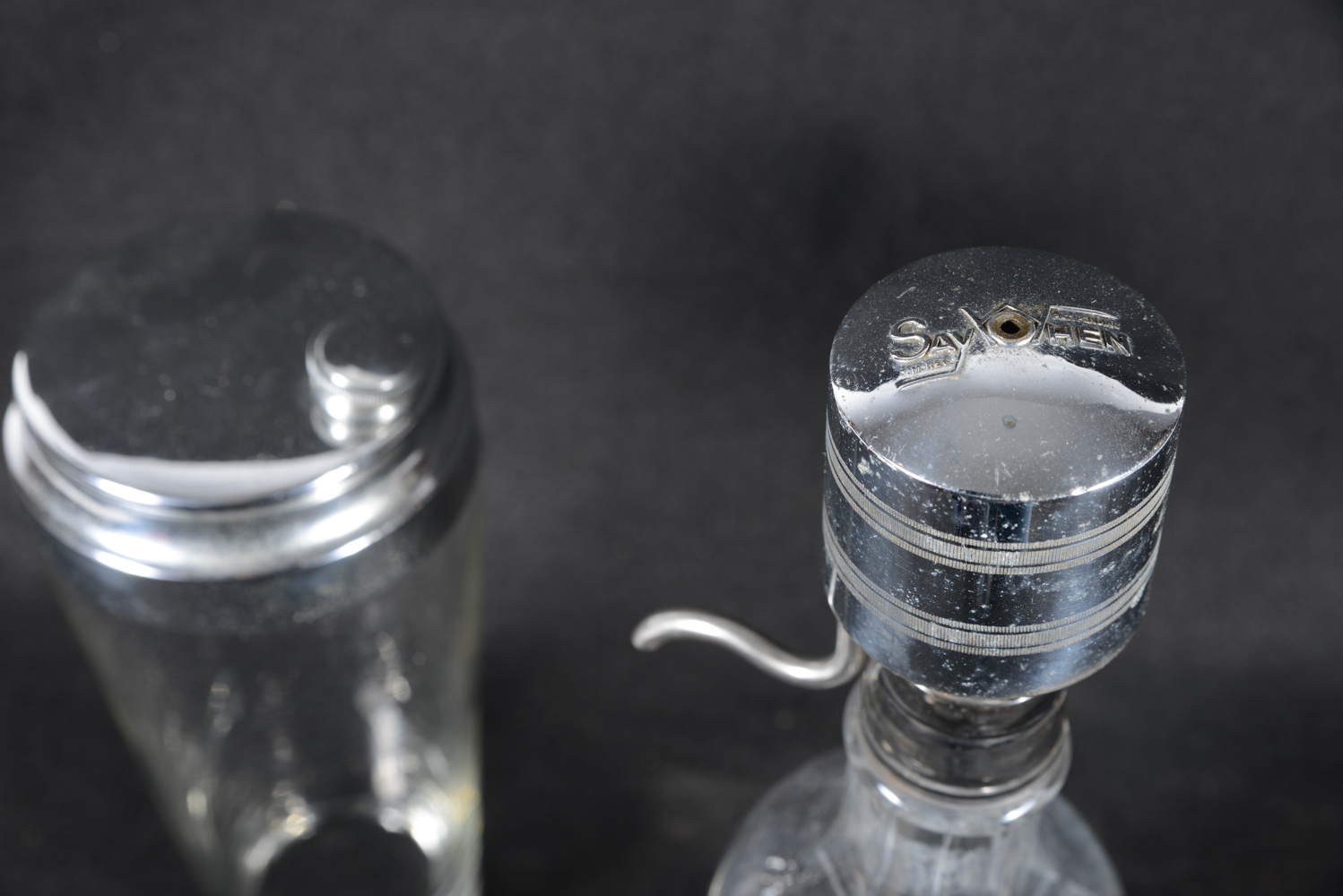 Vintage Cocktail Shaker and "Say When" Seltzer Bottle