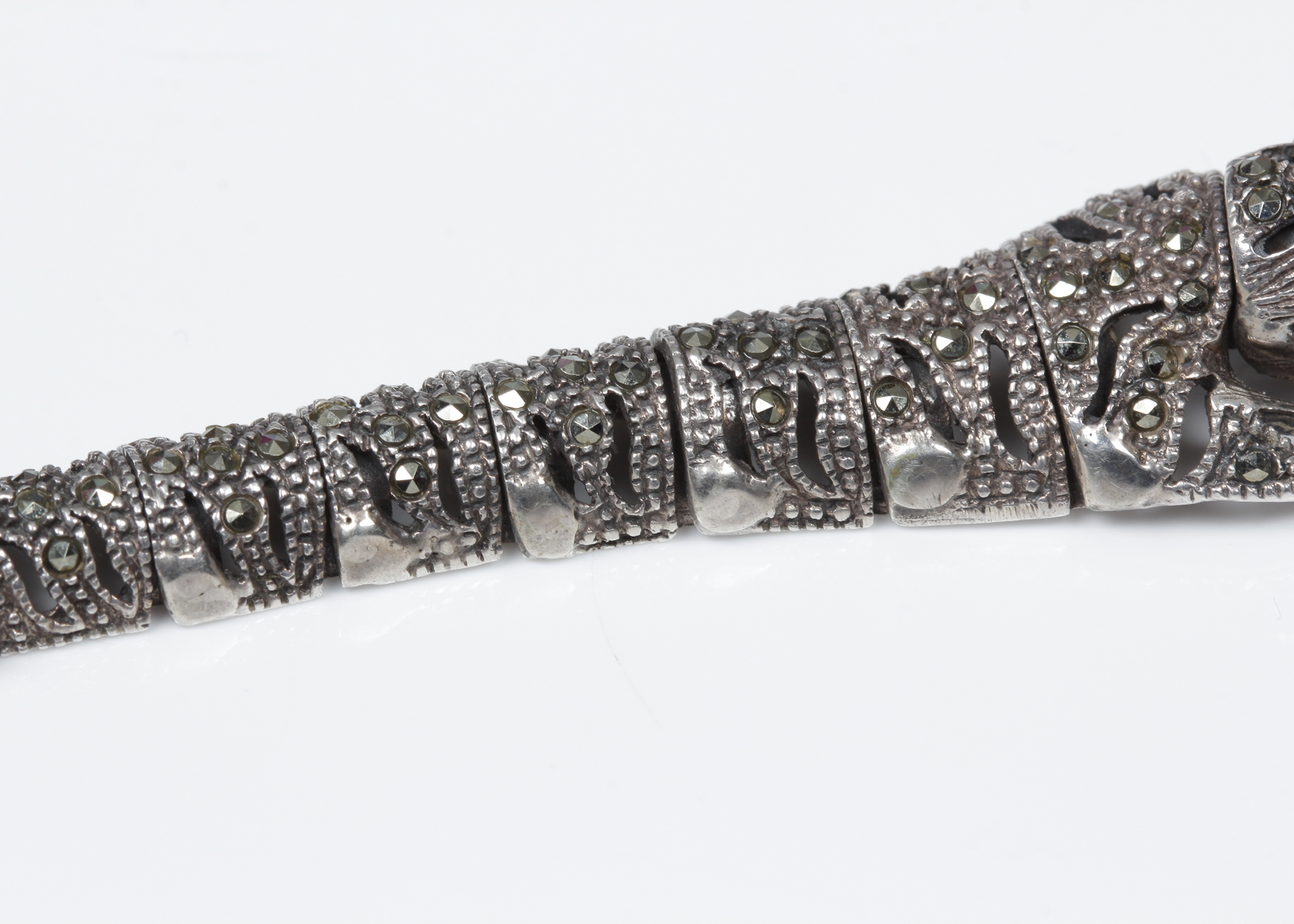 Sterling Silver Marcasite Jaguar Watch