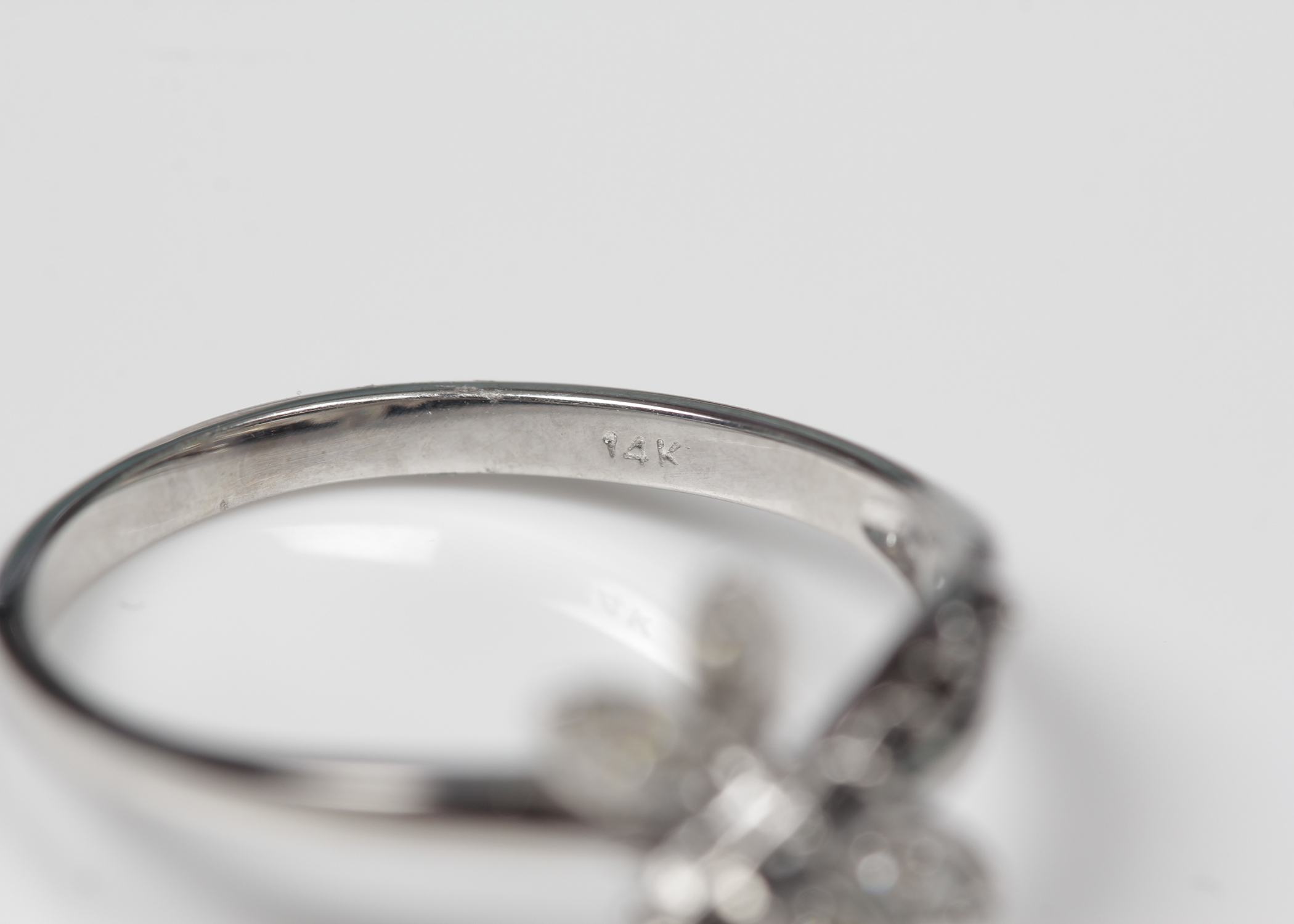 14K White Gold Diamond Dragonfly Ring