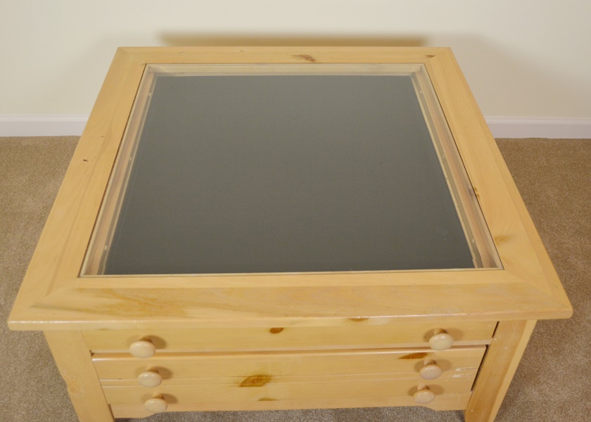 Broyhill Pine Shadowbox Coffee Table
