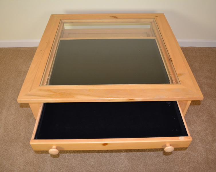 Broyhill Pine Shadowbox Coffee Table