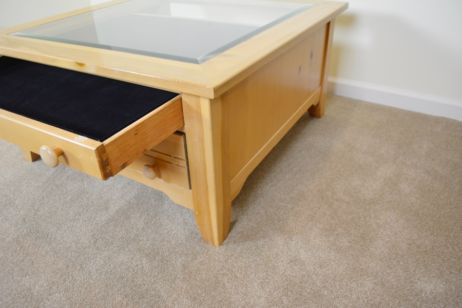 Broyhill Pine Shadowbox Coffee Table