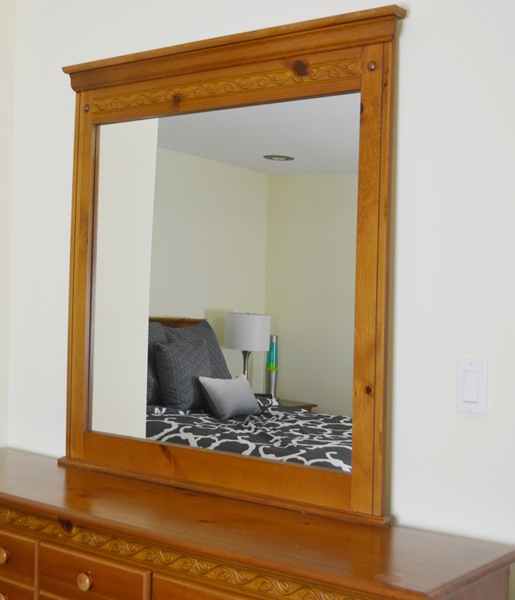 Knotty Pine Dresser and Mirror