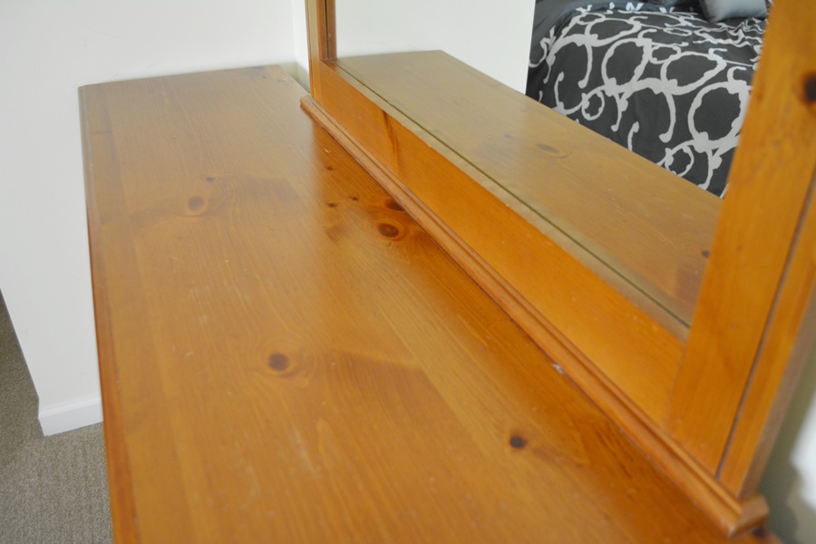 Knotty Pine Dresser and Mirror