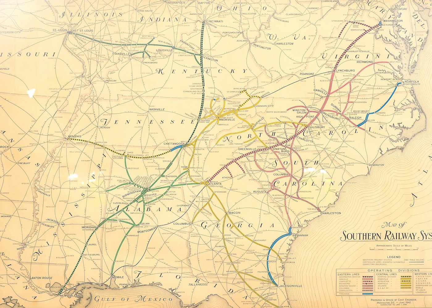 1949 Southern Railway System Map | EBTH