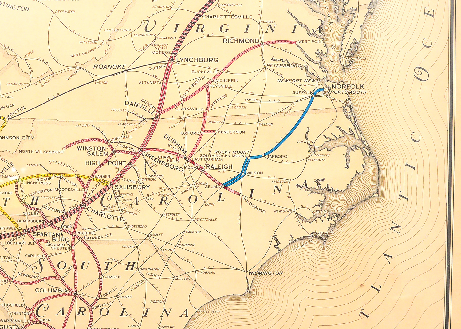 1949 Southern Railway System Map