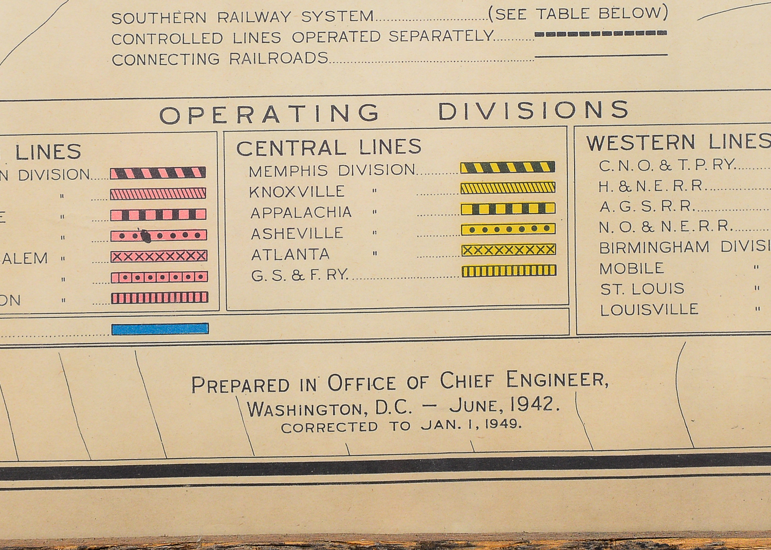 1949 Southern Railway System Map