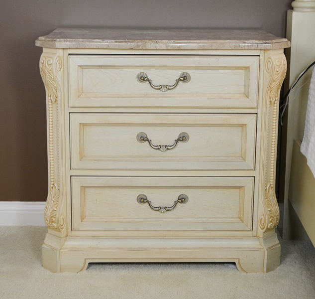 Thomasville Impressions Marble Top Truncated Corner Nightstand