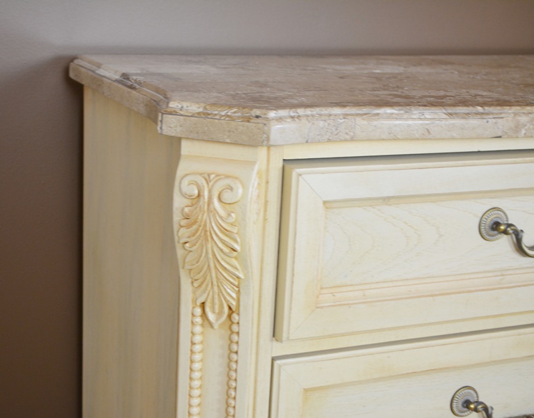 Thomasville Impressions Marble Top Truncated Corner Nightstand