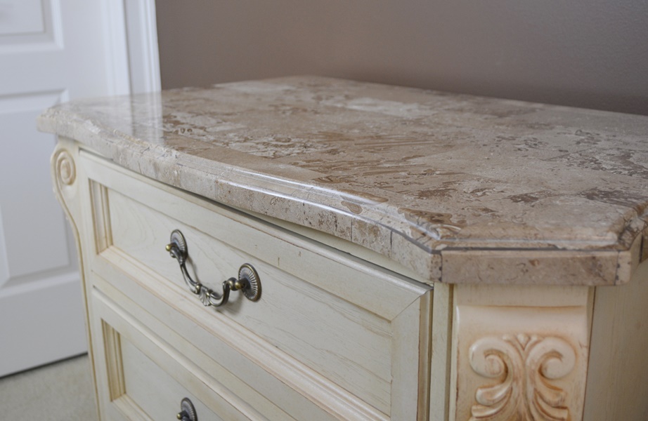 Thomasville Impressions Marble Top Truncated Corner Nightstand