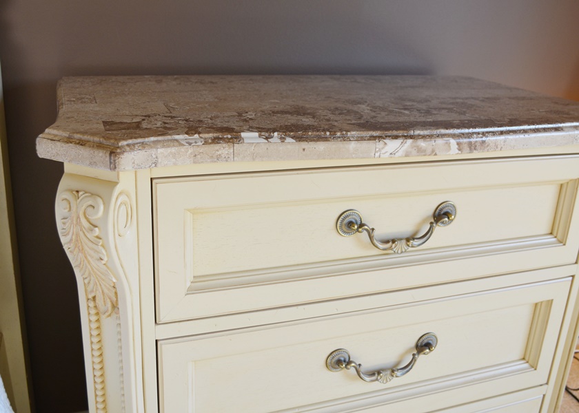 Thomasville Impressions Marble Top Truncated Corner Nightstand