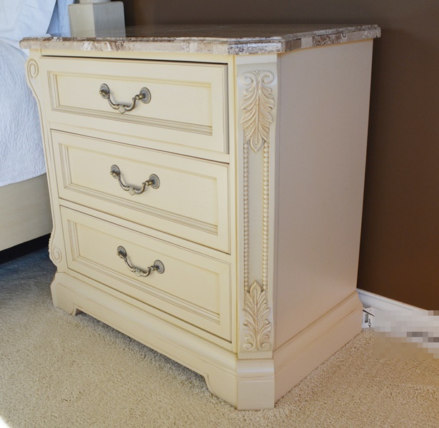 Thomasville Impressions Marble Top Truncated Corner Nightstand