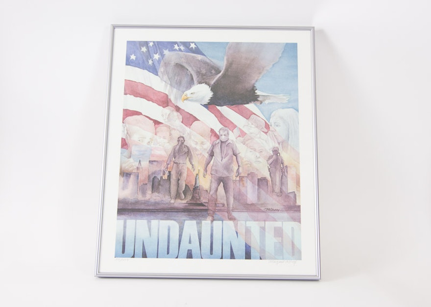 Signed "Undaunted" 9/11 Commemorative Lithograph by M.A. Gray