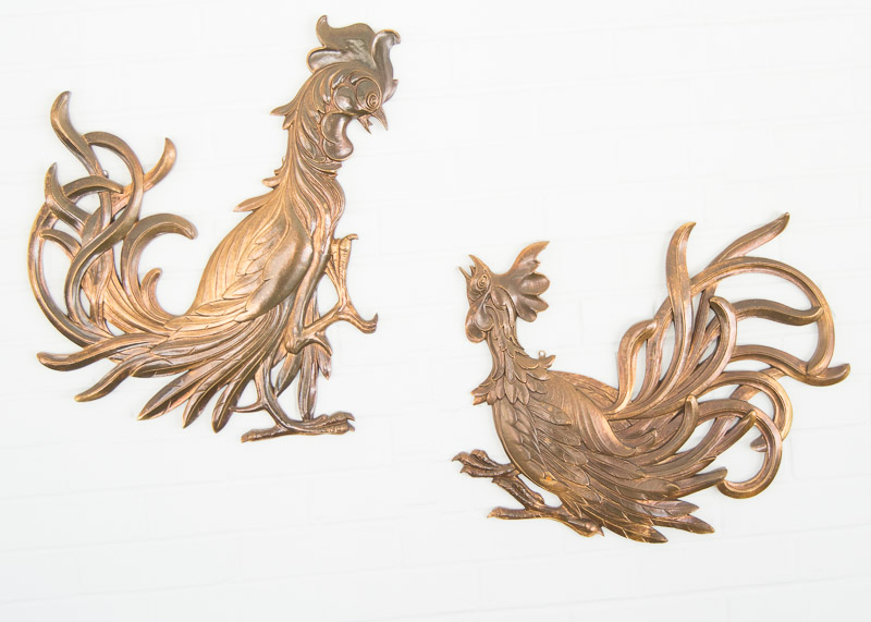 Mid Century Syroco Wood Rooster Wall Decor