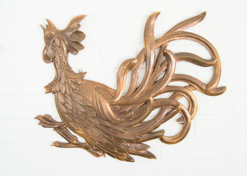Mid Century Syroco Wood Rooster Wall Decor