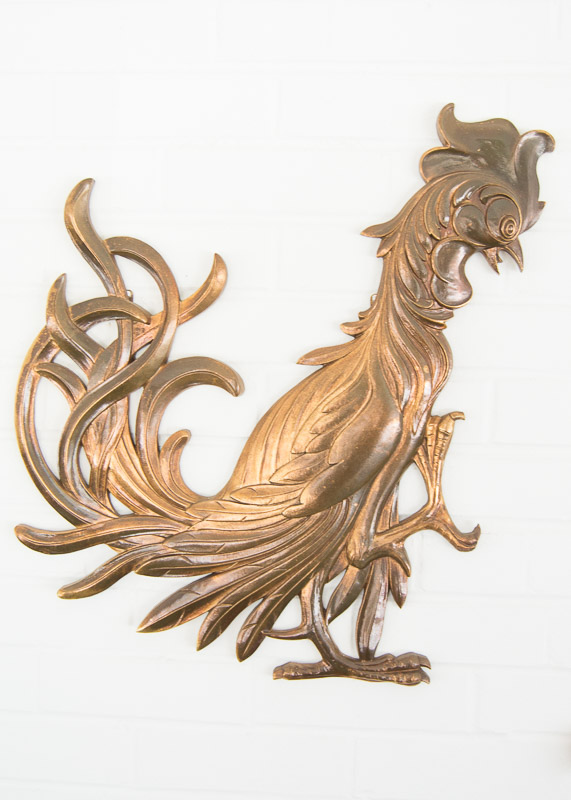 Mid Century Syroco Wood Rooster Wall Decor