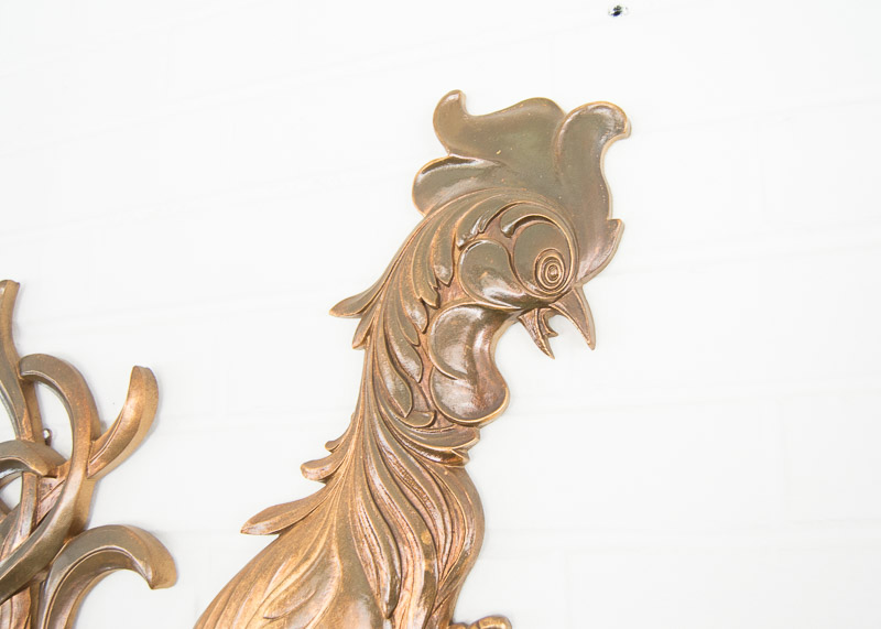 Mid Century Syroco Wood Rooster Wall Decor