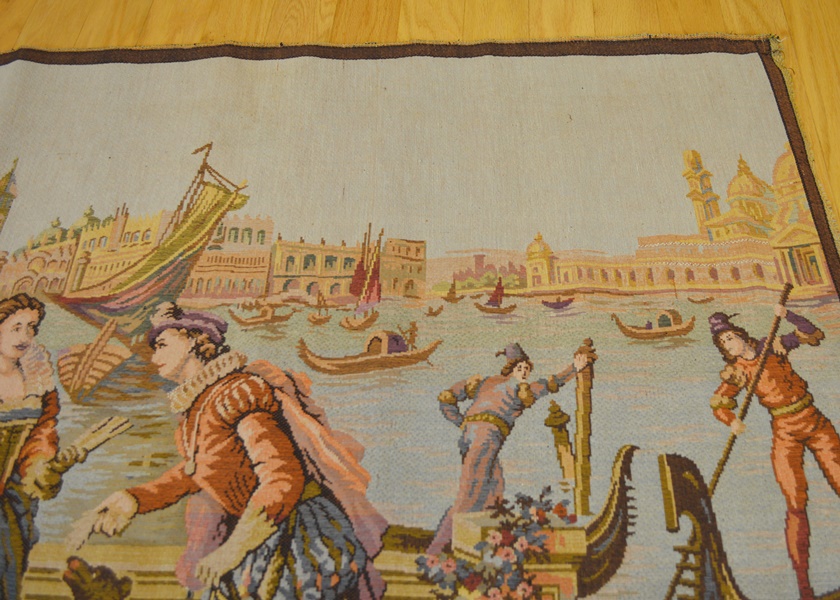 Antique Belgium Tapestry of Venetian Scene