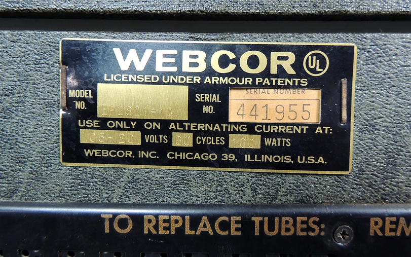 Webcor Royal Reel to Reel Tape Recorder