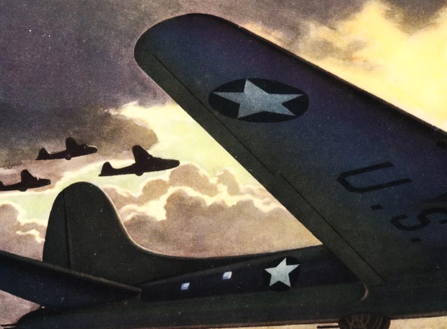 Frederic Tellander 1943 "Flying Fortress" Lithograph Print