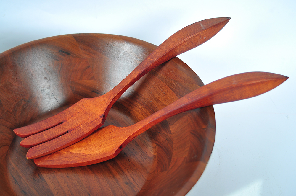 Burl Walnut Salad Set