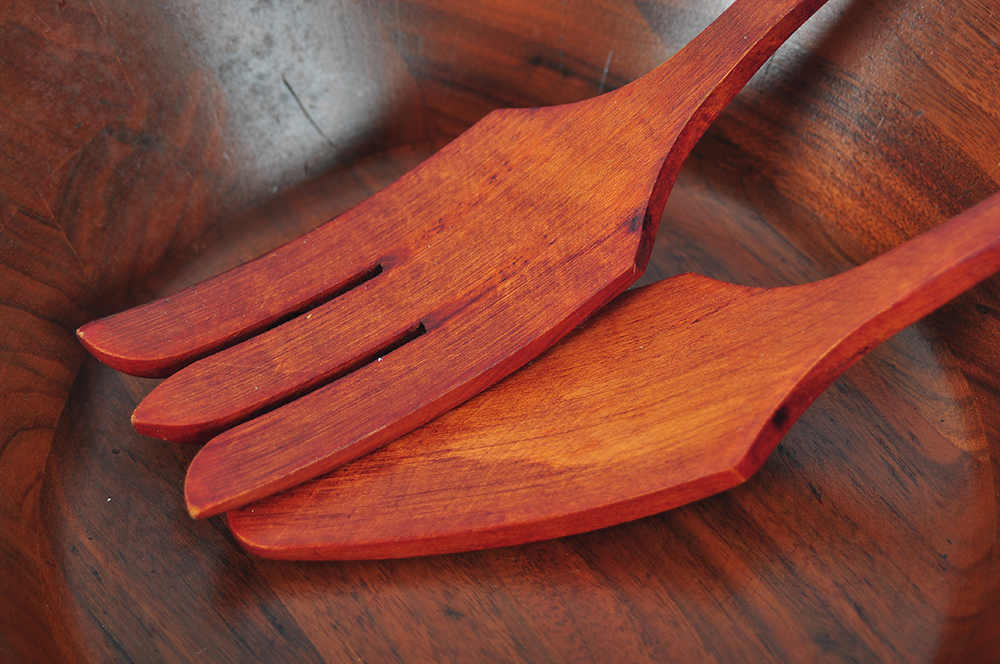 Burl Walnut Salad Set