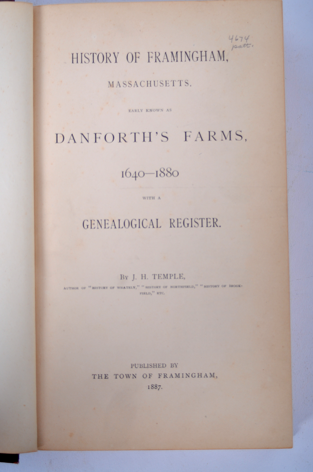 Group of Books on Framingham, Massachusetts History