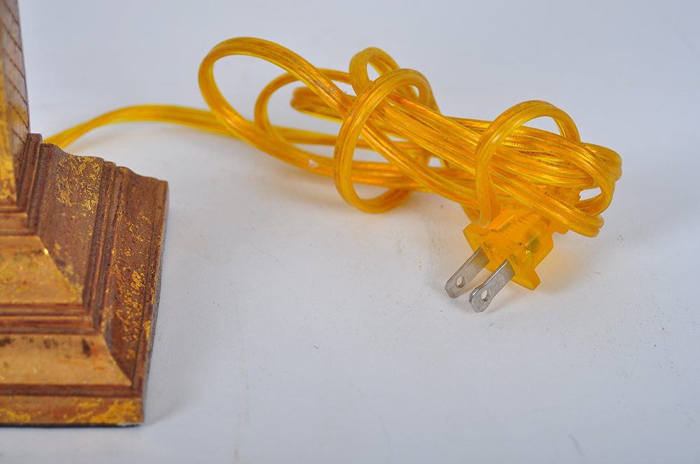 Gilded Corinthian Column Lamps