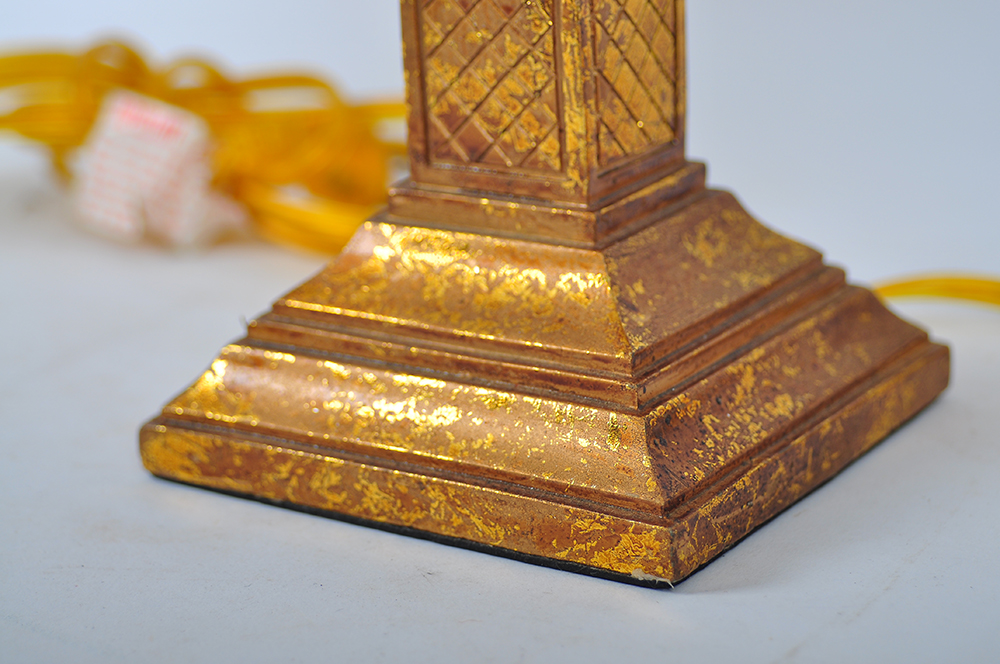 Gilded Corinthian Column Lamps