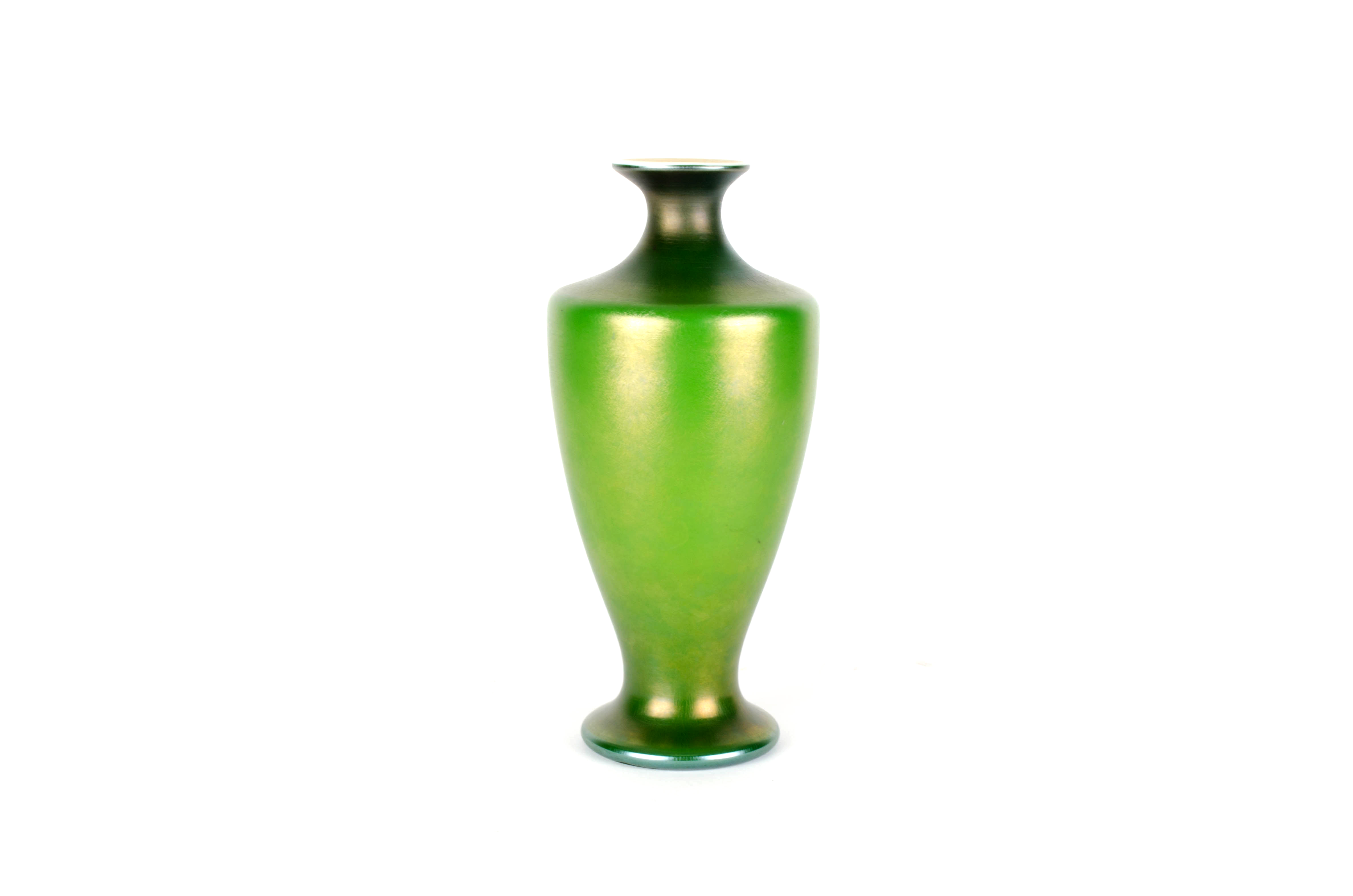 Signed Louis Comfort Tiffany Favrile Green Vase