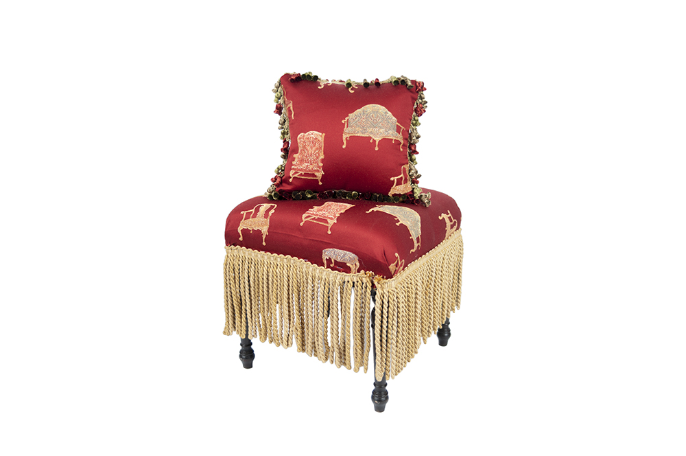 Vintage Footstool and Pillow