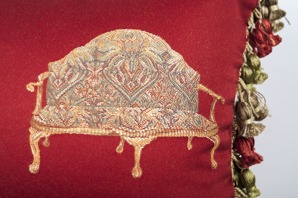 Vintage Footstool and Pillow