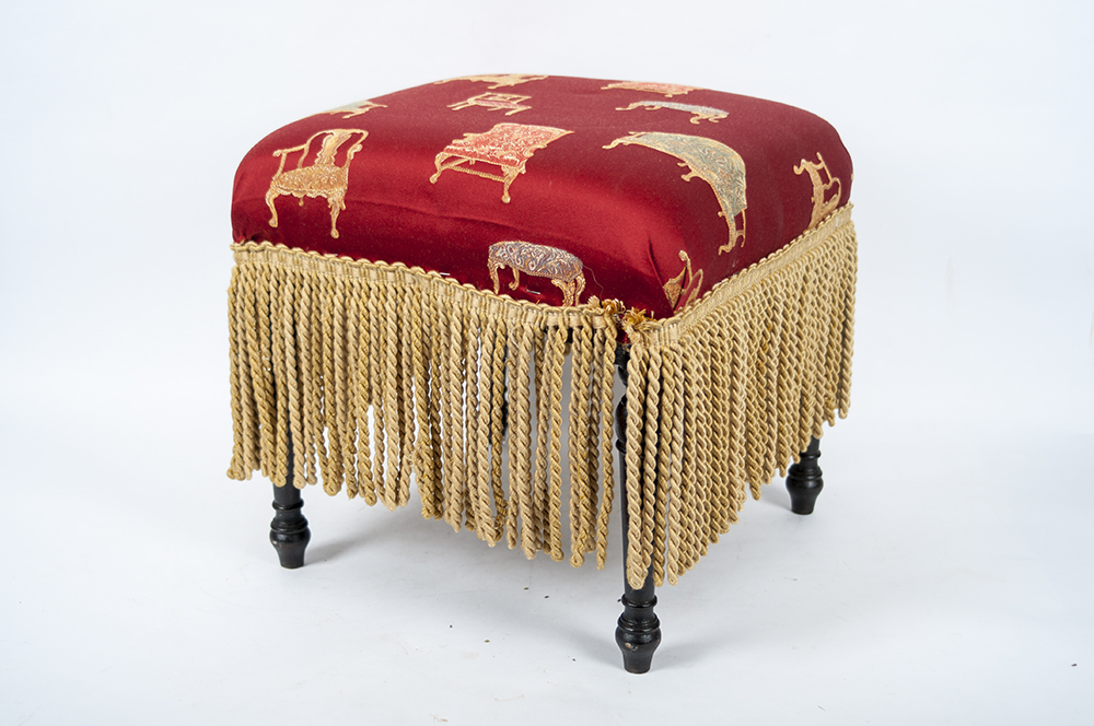 Vintage Footstool and Pillow