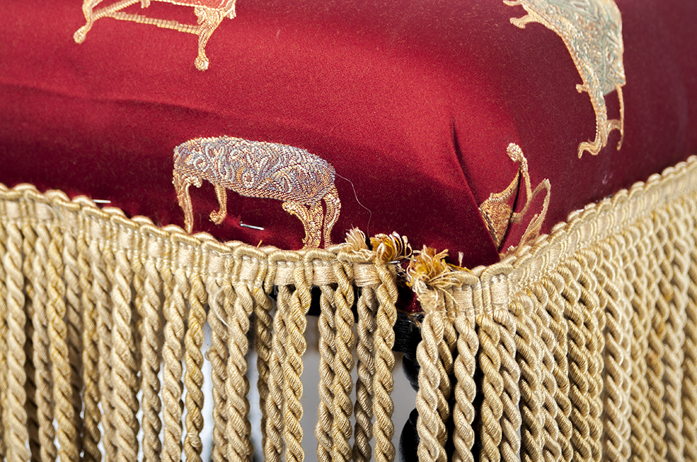 Vintage Footstool and Pillow